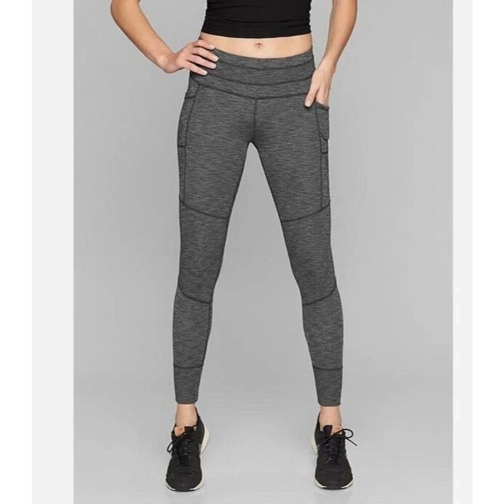 Athleta Excursion Tights Jogger Size Small Gray Side Pockets Active 153393